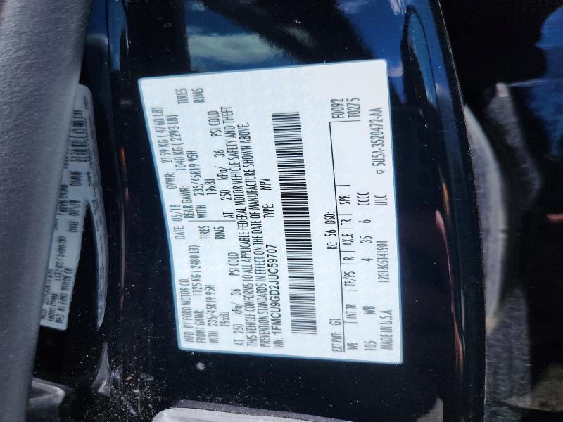 48444866 :رقم المزاد ، 1FMCU9GD2JUC59707 vin ، 2018 Ford Escape مزاد بيع