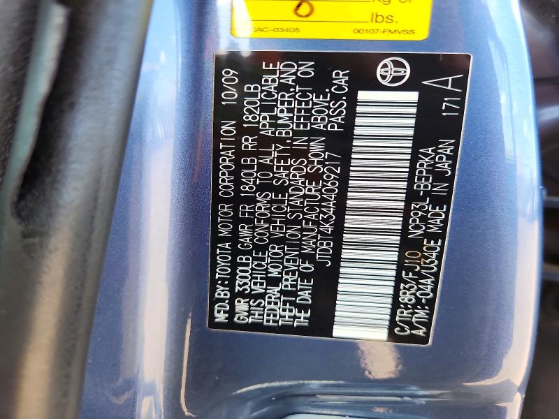 Auction sale of the 2010 Toyota Yaris, vin: JTDBT4K34A4069217, lot number: 48545576