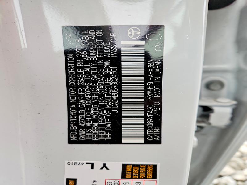 50719056 :رقم المزاد ، JTDADABU5R3024501 vin ، 2024 Toyota Prius مزاد بيع