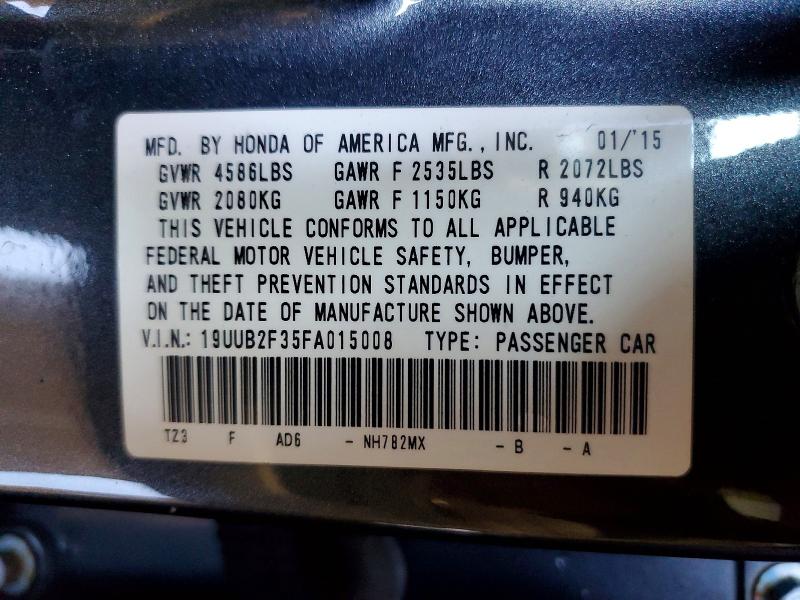 49257146 :رقم المزاد ، 19UUB2F35FA015008 vin ، 2015 Acura Tlx مزاد بيع