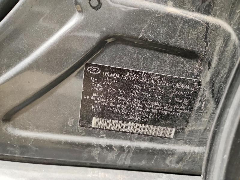 50985056 :رقم المزاد ، 5NPEB4AC1BH042747 vin ، 2011 Hyundai Sonata مزاد بيع