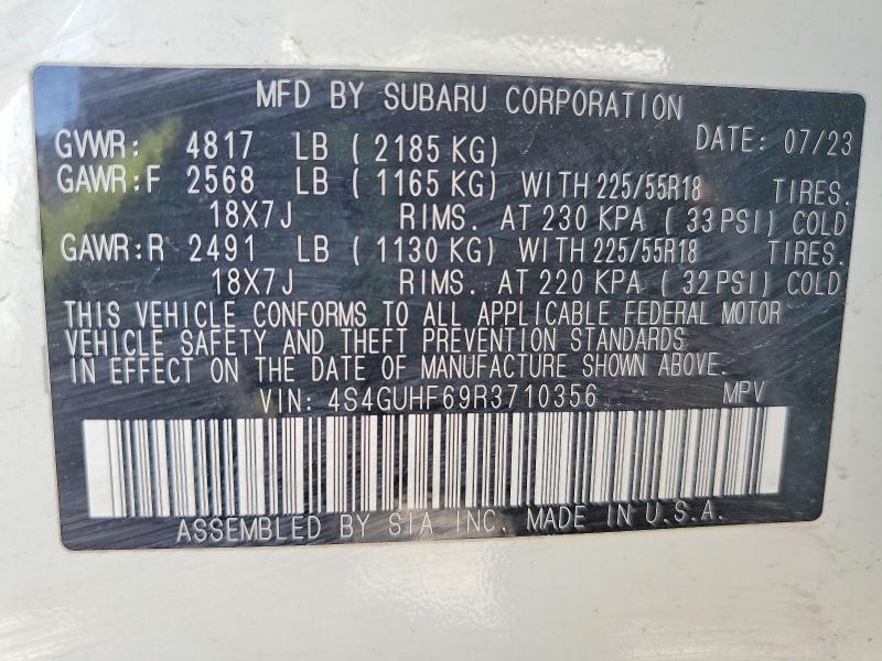 50178056 :رقم المزاد ، 4S4GUHF69R3710356 vin ، 2024 Subaru Crosstrek مزاد بيع
