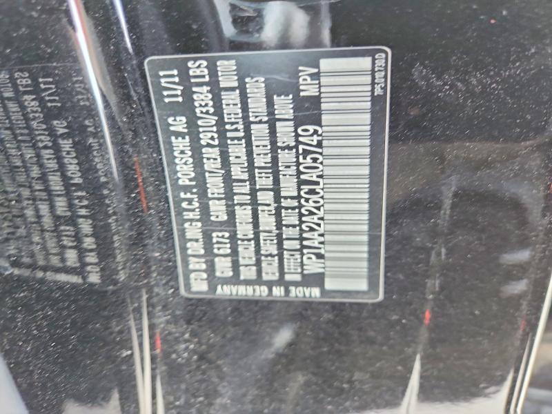 Продаж на аукціоні авто 2012 Porsche Cayenne, vin: WP1AA2A26CLA05749, номер лоту: 48796466