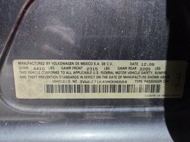 Продаж на аукціоні авто 2009 Volkswagen Jetta, vin: 3VWKZ71K49M306004, номер лоту: 50894156