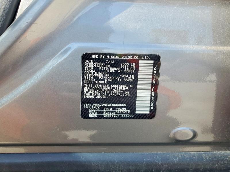 50617596 :رقم المزاد ، JN8AZ2NEXE9063009 vin ، 2014 Infiniti Qx80 مزاد بيع