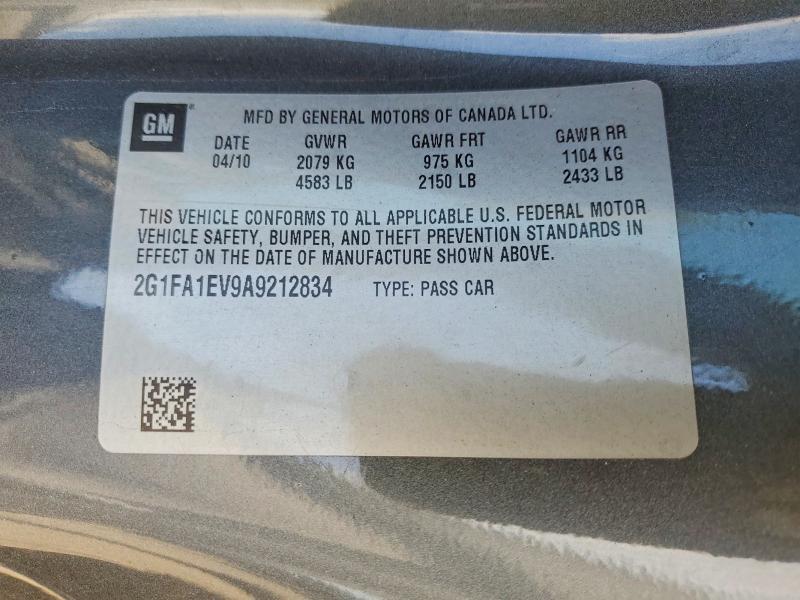 Продаж на аукціоні авто 2010 Chevrolet Camaro, vin: 2G1FA1EV9A9212834, номер лоту: 50765586
