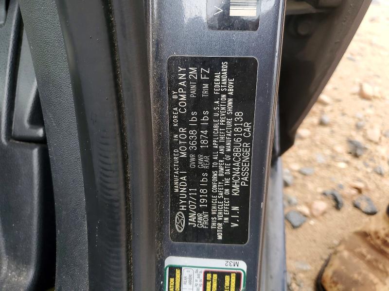 51725546 :رقم المزاد ، KMHCN4AC8BU618138 vin ، 2011 Hyundai Accent مزاد بيع