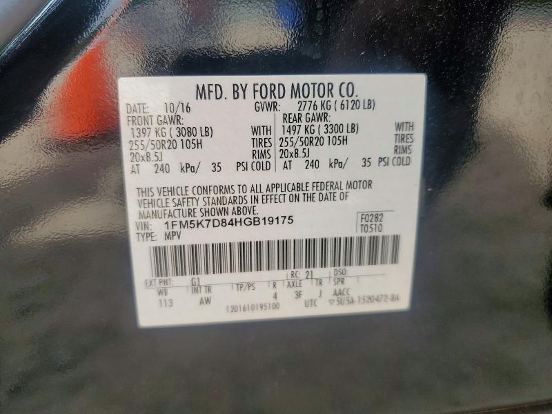 Aukcja sprzedaży 2017 Ford Explorer, vin: 1FM5K7D84HGB19175, numer aukcji: 48623676
