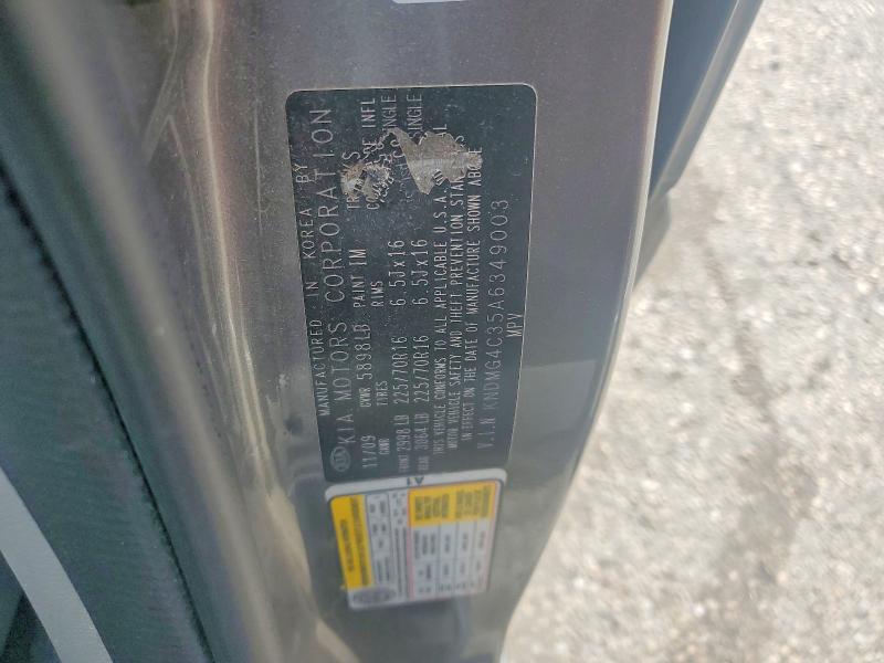 2010 Kia Sedona მანქანა იყიდება აუქციონზე, vin: KNDMG4C35A6349003, აუქციონის ნომერი: 51103486