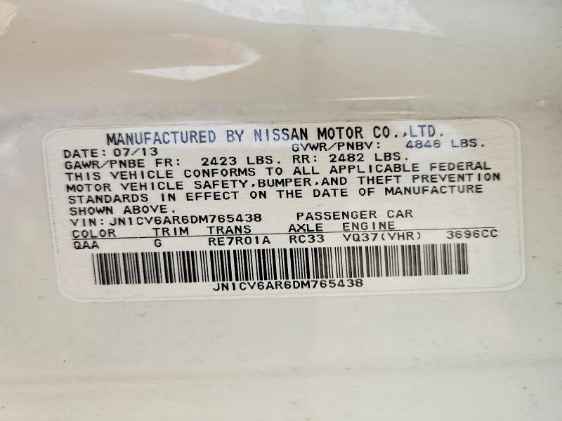 Продажа на аукционе авто 2013 Infiniti G37 Sedan, vin: JN1CV6AR6DM765438, номер лота: 47339026
