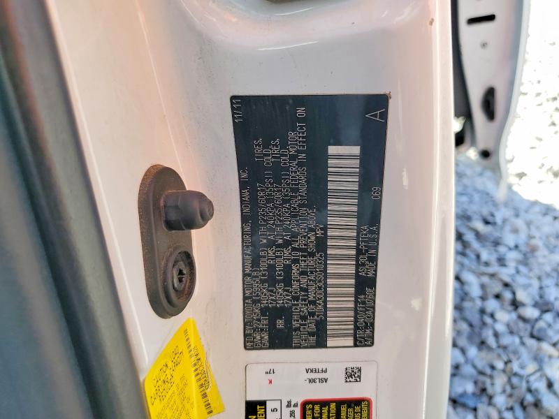 Продажа на аукционе авто 2012 Toyota Sienna, vin: 5TDKA3DC3CS010325, номер лота: 51786686