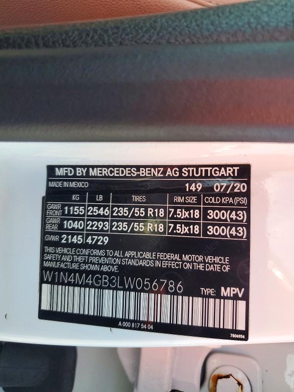 Aukcja sprzedaży 2020 Mercedes-benz Glb, vin: W1N4M4GB3LW056786, numer aukcji: 49840116