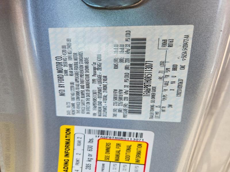 Продажа на аукционе авто 2024 Ford Mustang, vin: 1FA6P8TH0R5113071, номер лота: 49482706