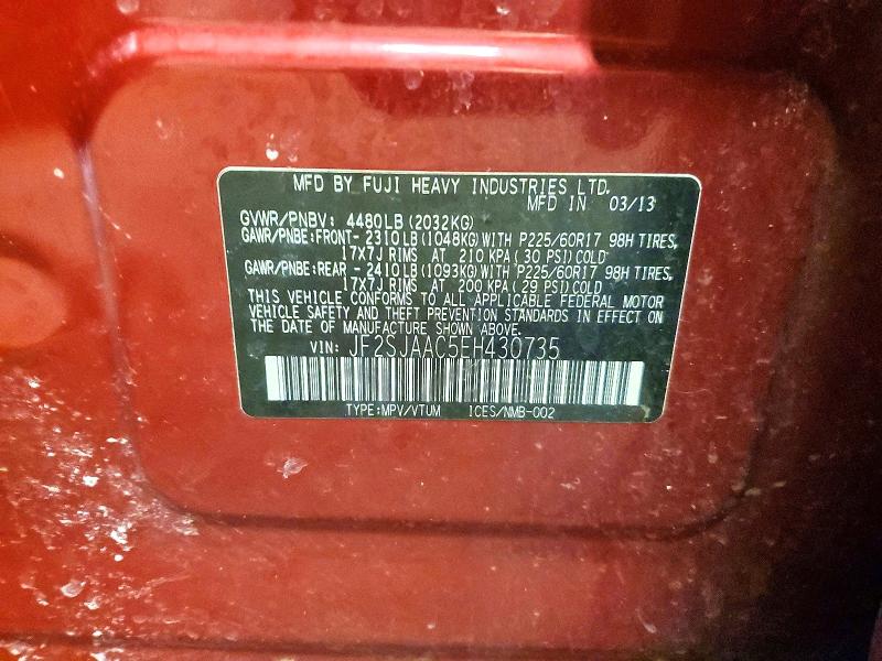 2014 Subaru Forester მანქანა იყიდება აუქციონზე, vin: JF2SJAAC5EH430735, აუქციონის ნომერი: 48748256