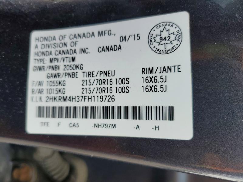 Продажа на аукционе авто 2015 Honda Cr-v, vin: 2HKRM4H37FH119726, номер лота: 48623626