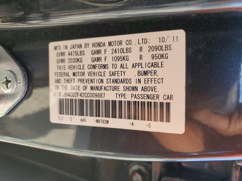 Продаж на аукціоні авто 2012 Acura Tsx, vin: JH4CU2F42CC009887, номер лоту: 49969116