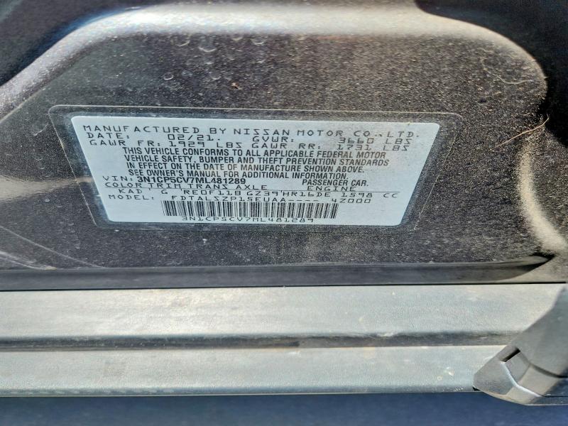 Aukcja sprzedaży 2021 Nissan Kicks, vin: 3N1CP5CV7ML481289, numer aukcji: 50906656