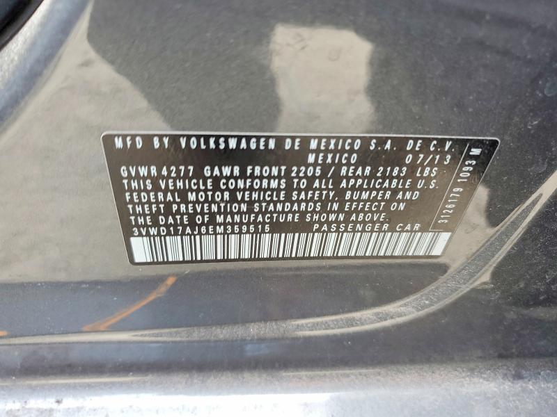 48565946 :رقم المزاد ، 3VWD17AJ6EM359515 vin ، 2014 Volkswagen Jetta مزاد بيع