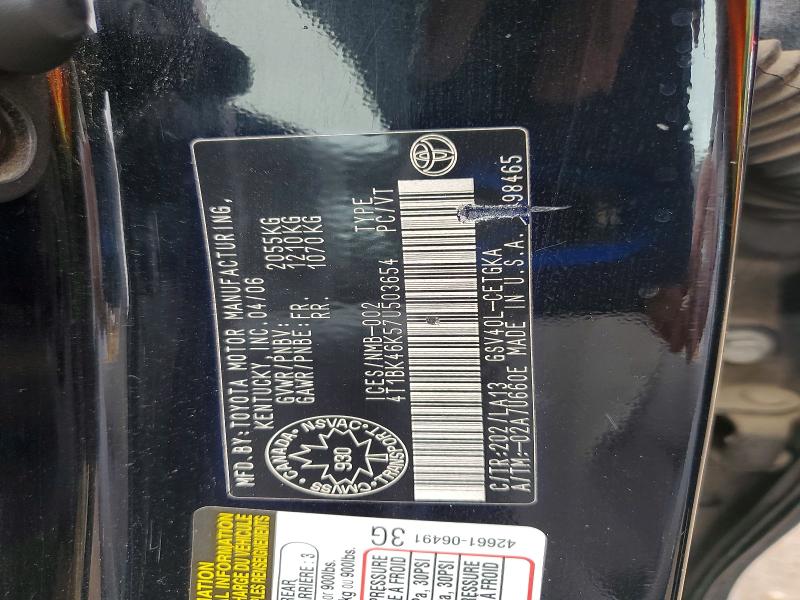 Продажа на аукционе авто 2007 Toyota Camry, vin: 4T1BK46K57U503654, номер лота: 49640656