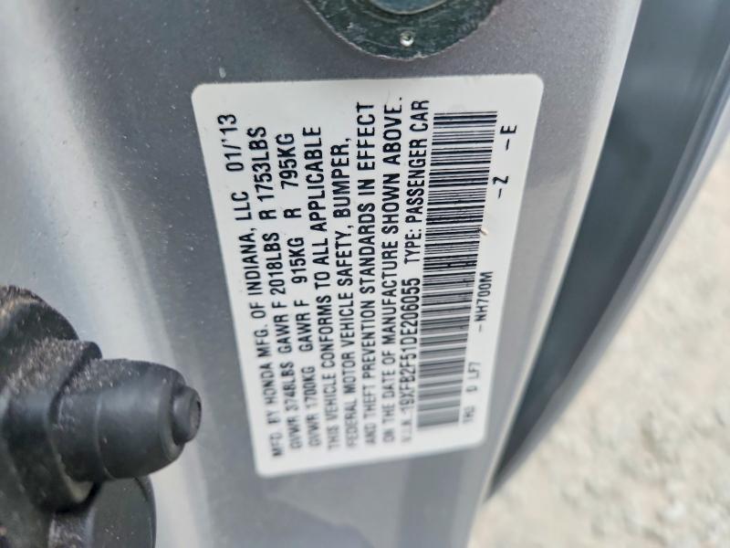 48339716 :رقم المزاد ، 19XFB2F51DE206055 vin ، 2013 Honda Civic مزاد بيع