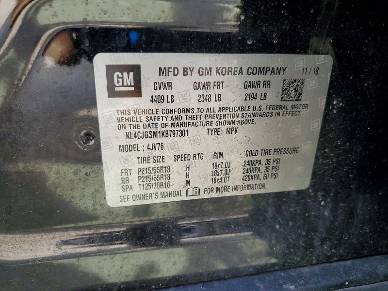 Aukcja sprzedaży 2019 Buick Encore, vin: KL4CJGSM1KB797301, numer aukcji: 49139606