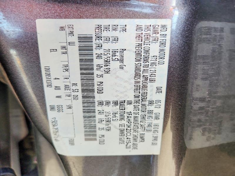 2012 Ford Focus მანქანა იყიდება აუქციონზე, vin: 1FAHP3K23CL415420, აუქციონის ნომერი: 48425526