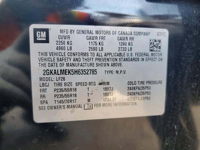 Продажа на аукционе авто 2017 Gmc Terrain, vin: 2GKALMEK5H6352785, номер лота: 51357576