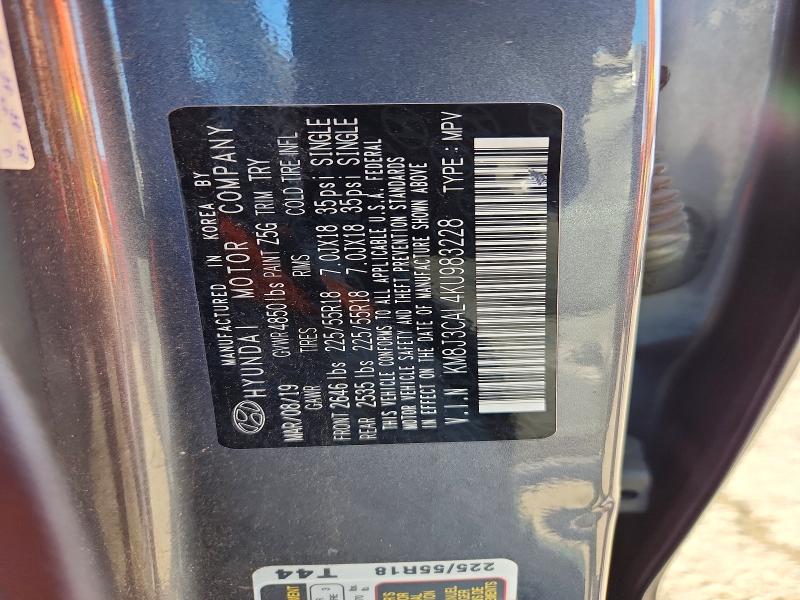 Aukcja sprzedaży 2019 Hyundai Tucson, vin: KM8J3CAL4KU983228, numer aukcji: 50912586