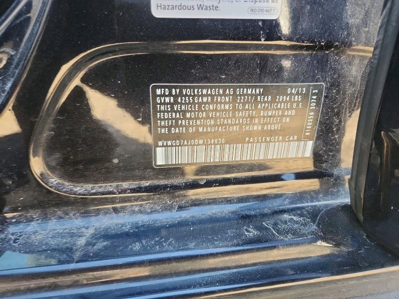 51140146 :رقم المزاد ، WVWGD7AJ0DW138630 vin ، 2013 Volkswagen Gti مزاد بيع