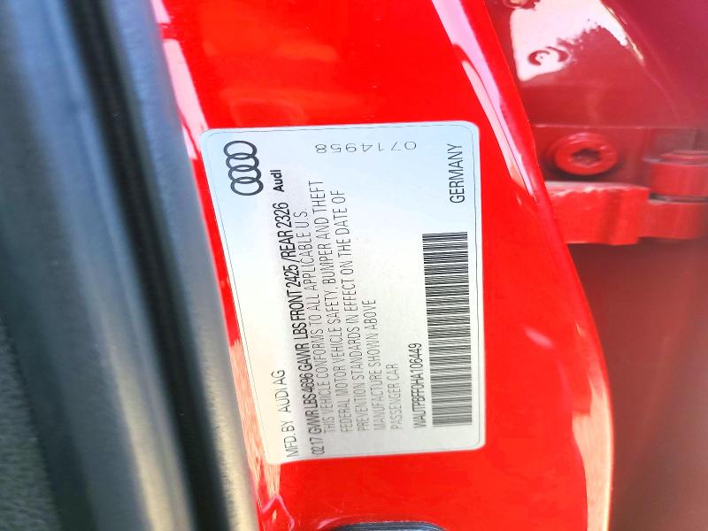Продаж на аукціоні авто 2017 Audi A3, vin: WAUTPBFF0HA106449, номер лоту: 51314026