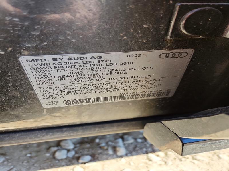2023 Audi Sq5 მანქანა იყიდება აუქციონზე, vin: WA1C4AFY4P2008146, აუქციონის ნომერი: 47111626