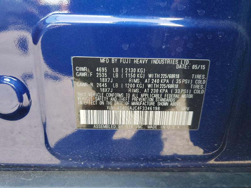 Продажа на аукционе авто 2015 Subaru Outback, vin: 4S4BSAJC4F3346198, номер лота: 51652086