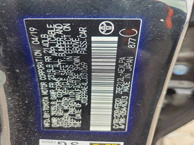 Aukcja sprzedaży 2020 Toyota Corolla, vin: JTDEPRAE4LJ031069, numer aukcji: 50964436