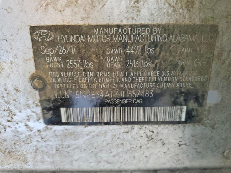 Aukcja sprzedaży 2018 Hyundai Sonata, vin: 5NPE34AF3JH657483, numer aukcji: 49510156