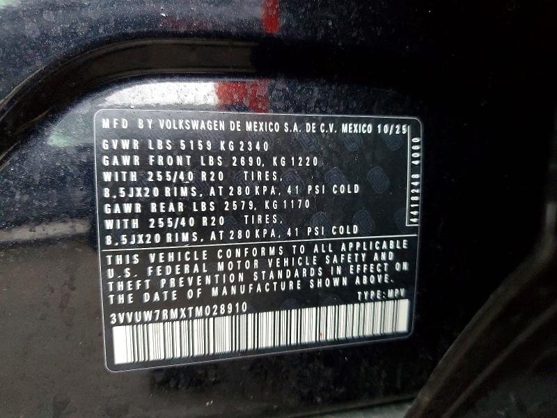 Продажа на аукционе авто 2026 Volkswagen Tiguan, vin: 3VVUW7RMXTM028910, номер лота: 49918816