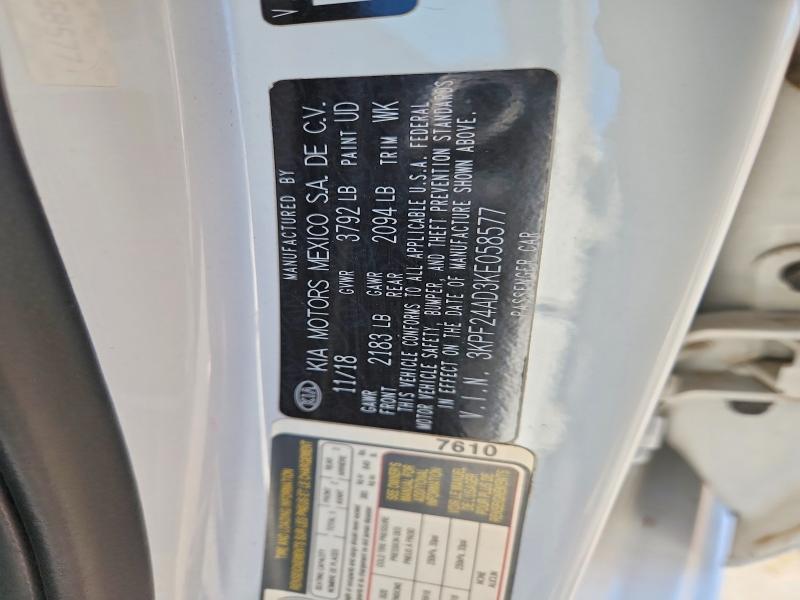 48895866 :رقم المزاد ، 3KPF24AD3KE058577 vin ، 2019 Kia Forte مزاد بيع