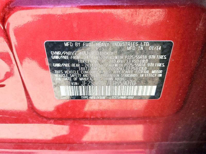 Aukcja sprzedaży 2014 Subaru Forester, vin: JF2SJGPC7EH559070, numer aukcji: 50210406
