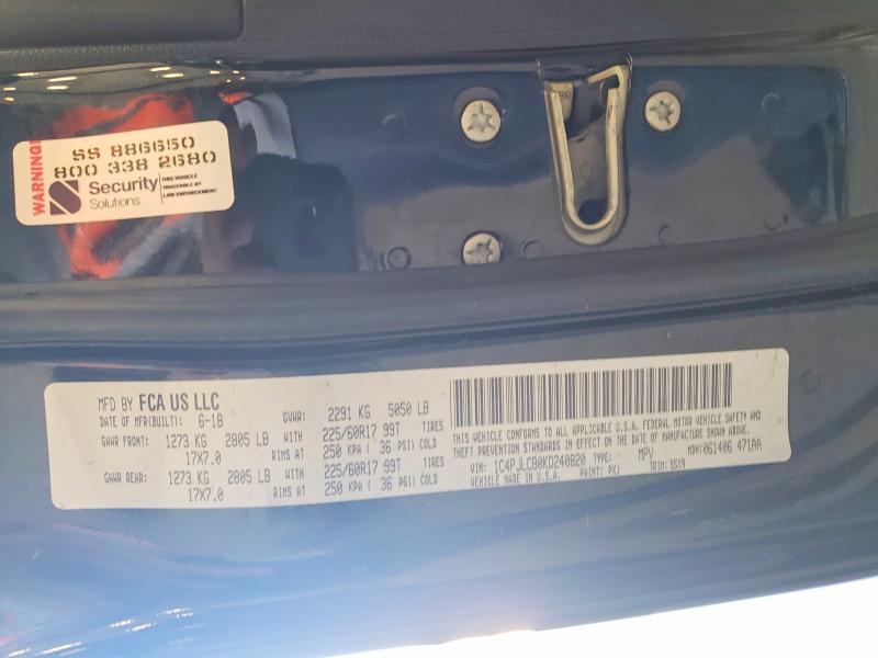 Aukcja sprzedaży 2019 Jeep Cherokee, vin: 1C4PJLCB0KD240820, numer aukcji: 48976286