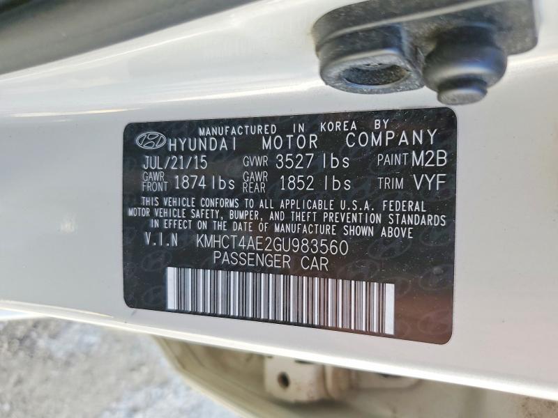 Продажа на аукционе авто 2016 Hyundai Accent, vin: KMHCT4AE2GU983560, номер лота: 48460086