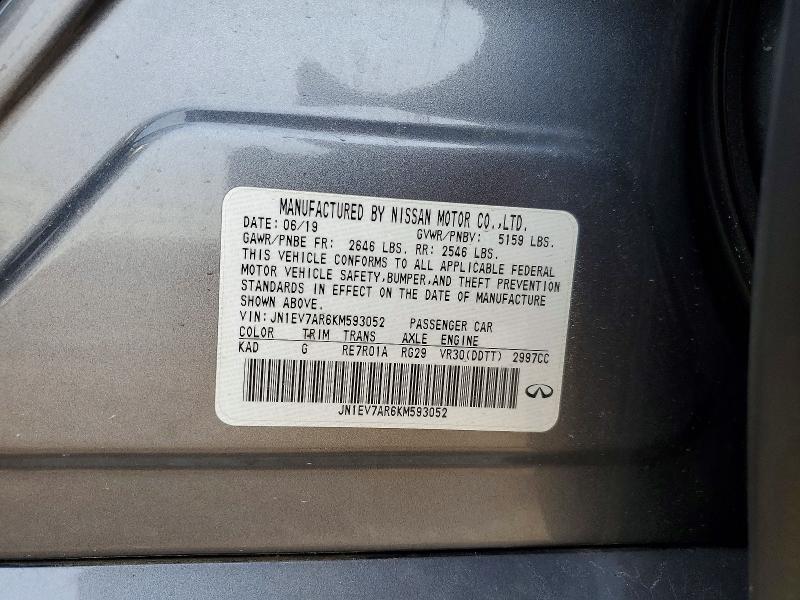 Aukcja sprzedaży 2019 Infiniti Q50, vin: JN1EV7AR6KM593052, numer aukcji: 49127166