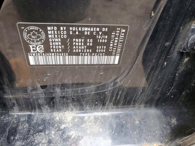 51096906 :رقم المزاد ، 3VW2B7AJ4HM254626 vin ، 2017 Volkswagen Jetta مزاد بيع