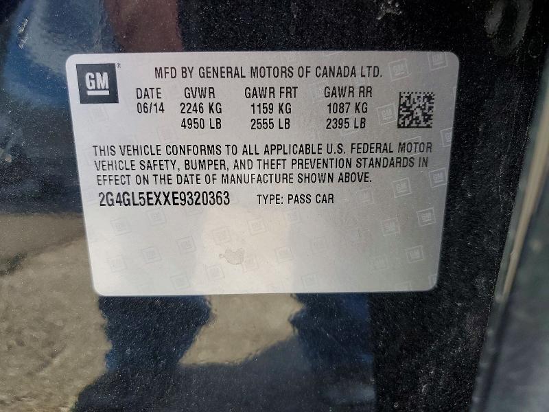 Aukcja sprzedaży 2014 Buick Regal, vin: 2G4GL5EXXE9320363, numer aukcji: 49297626
