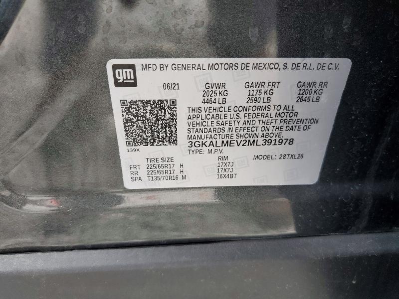 Aukcja sprzedaży 2021 Gmc Terrain, vin: 3GKALMEV2ML391978, numer aukcji: 50238446