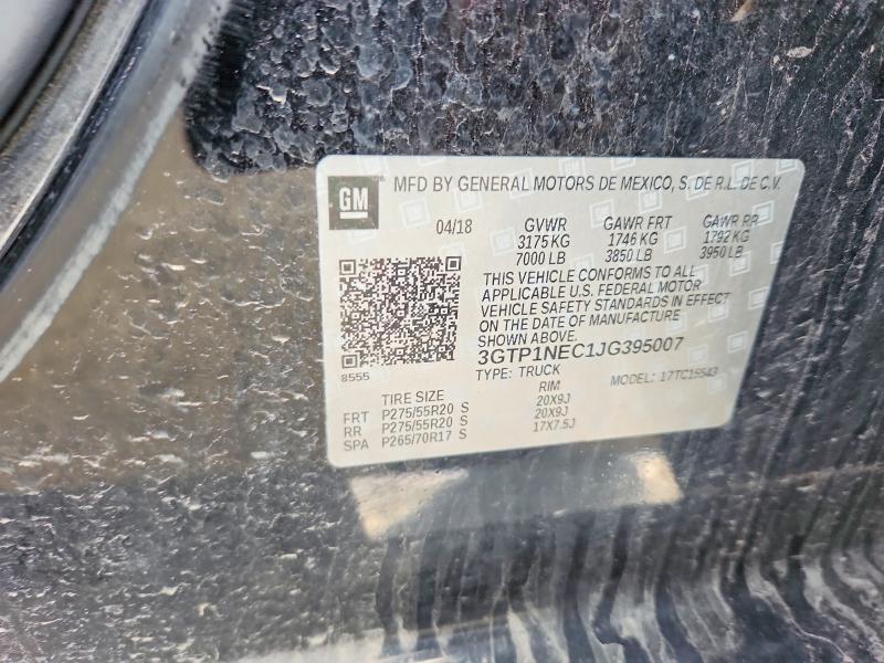 50456906 :رقم المزاد ، 3GTP1NEC1JG395007 vin ، 2018 Gmc Sierra مزاد بيع