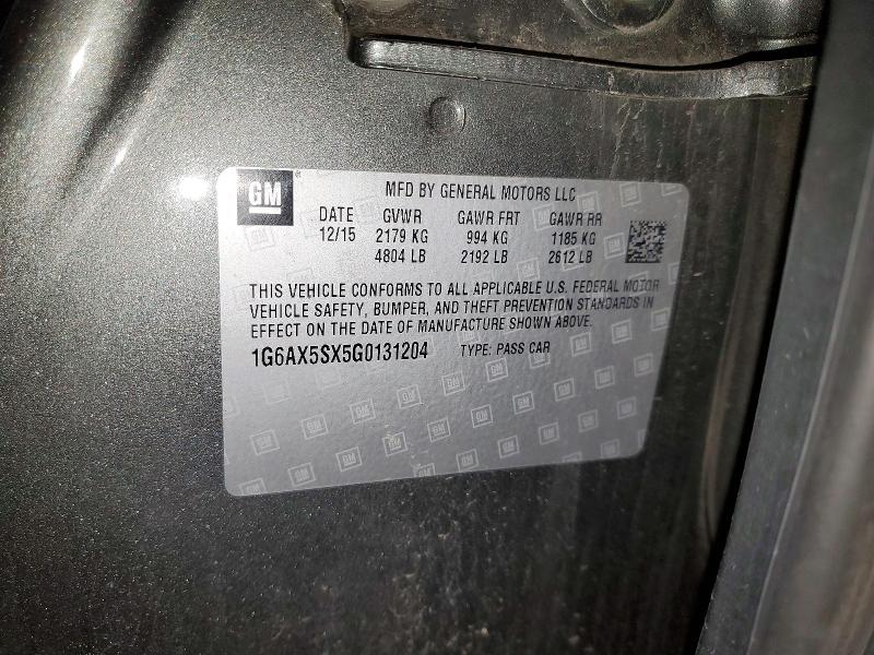 47767856 :رقم المزاد ، 1G6AX5SX5G0131204 vin ، 2016 Cadillac Cts مزاد بيع