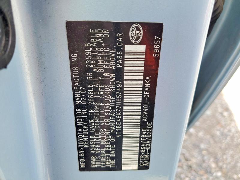 Продаж на аукціоні авто 2007 Toyota Camry, vin: 4T1BE46K77U657497, номер лоту: 50772716