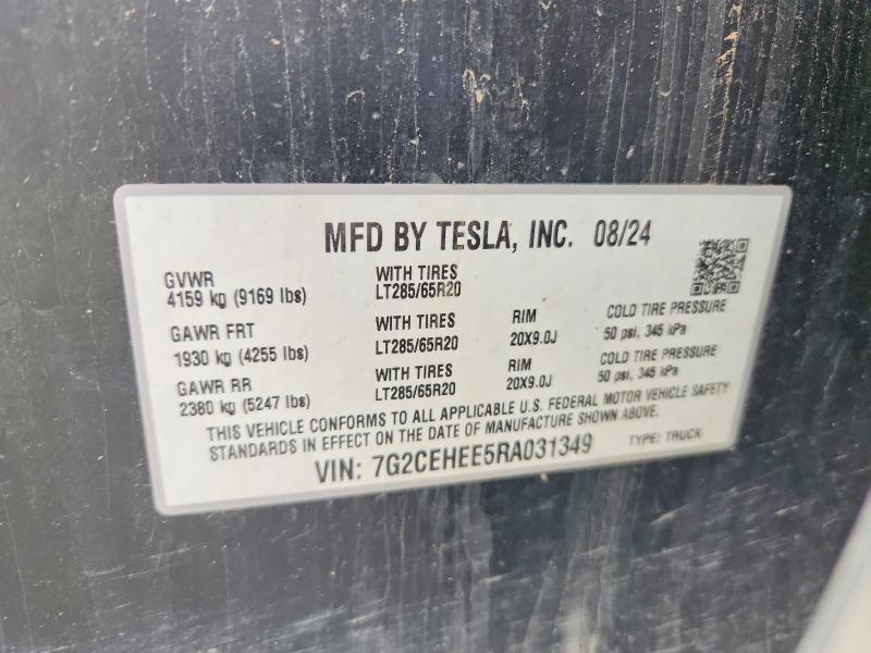 Aukcja sprzedaży 2024 Tesla Cybertruck, vin: 7G2CEHEE5RA031349, numer aukcji: 51005586