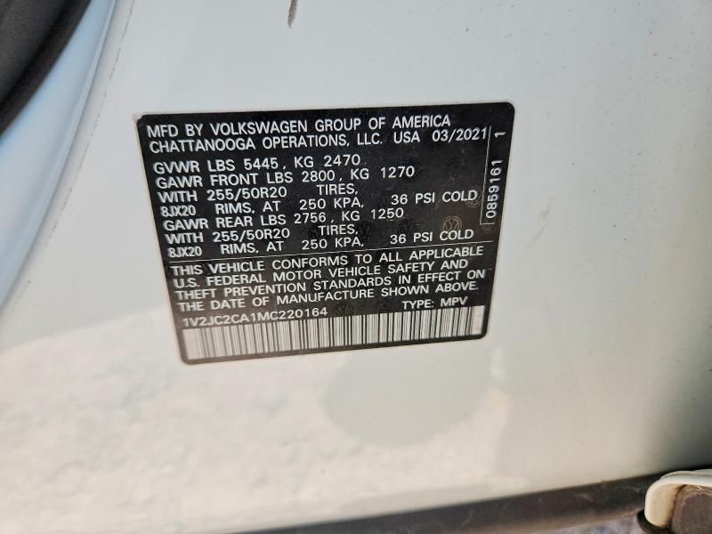Продажа на аукционе авто 2021 Volkswagen Atlas Cross Sport, vin: 1V2JC2CA1MC220164, номер лота: 49541666