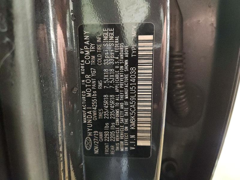 Продаж на аукціоні авто 2020 Hyundai Kona, vin: KM8K5CA59LU514038, номер лоту: 51039696