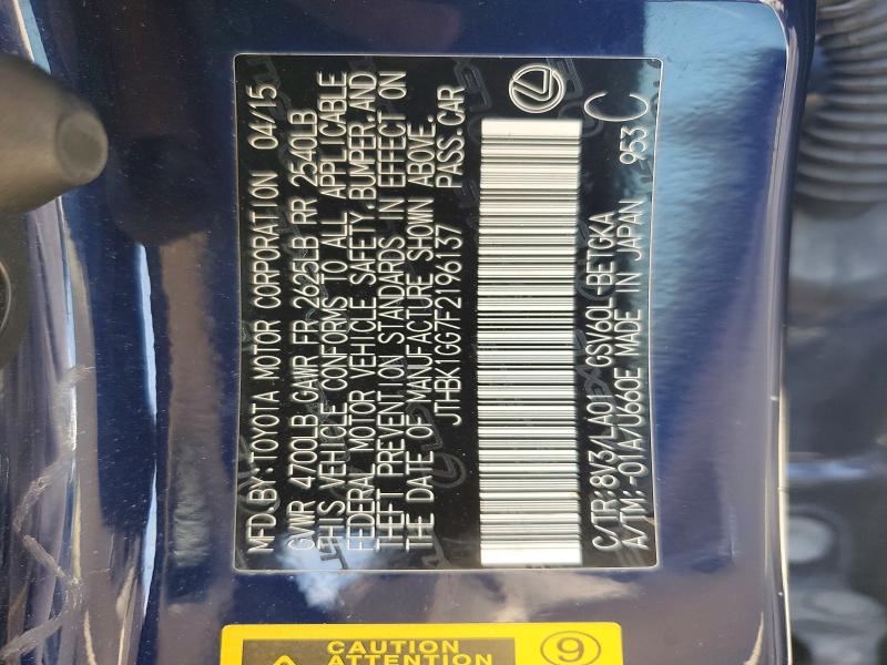 Auction sale of the 2015 Lexus Es, vin: JTHBK1GG7F2196137, lot number: 49880616